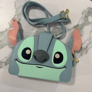 Loungefly Stitch Face Crossbody Bag in Light Blue, Mint & Pink